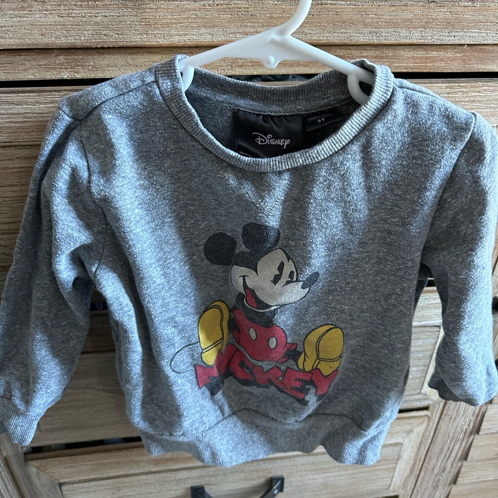Disney Mickey Mouse Gray Crew Cut Toddler Sweatshirt